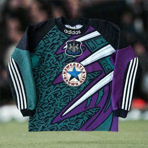 Newcastle United 1995/96 Goalkeeper Soccer Jersey Medium Adidas Football EPL